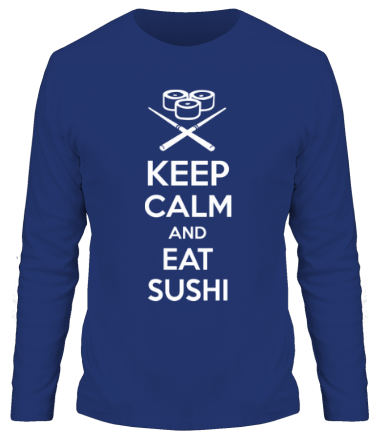 Мужская футболка длинный рукав Keep calm and eat sushi