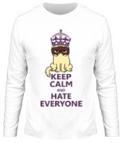 Мужская футболка длинный рукав Keep calm and hate everyone