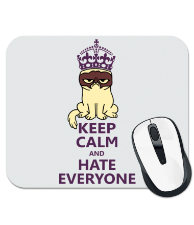 Коврик для мыши Keep calm and hate everyone