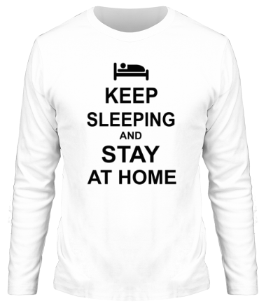 Мужская футболка длинный рукав Keep sleeping and stay at home