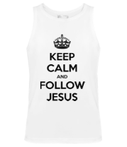 Мужская майка Keep calm and follow Jesus. фото