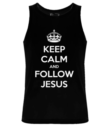 Мужская майка Keep calm and follow Jesus.