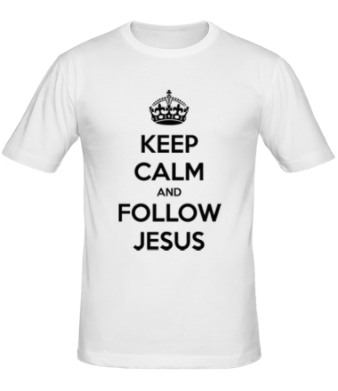 Мужская футболка Keep calm and follow Jesus.
