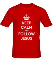 Мужская футболка Keep calm and follow Jesus. фото