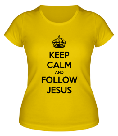 Женская футболка Keep calm and follow Jesus.
