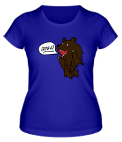 Женская футболка Медведь качок фото