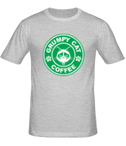 Мужская футболка Grumpy cat coffee фото