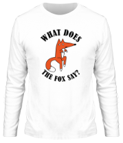 Мужская футболка длинный рукав What does the fox say фото