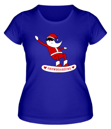 Женская футболка Люблю Сноубординг Санта