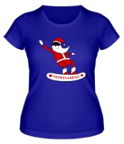 Женская футболка Люблю Сноубординг Санта фото