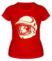 Женская футболка Кот космонавт фото