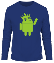 Мужская футболка длинный рукав Андроид король фото