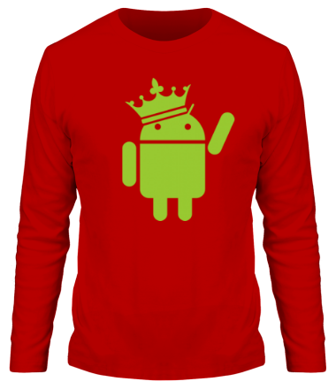Мужская футболка длинный рукав Андроид король