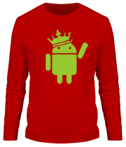 Мужская футболка длинный рукав Андроид король фото