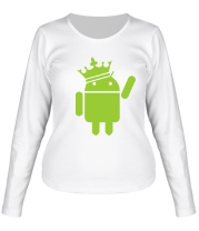 Женская футболка длинный рукав Андроид король фото