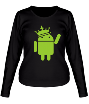 Женская футболка длинный рукав Андроид король фото