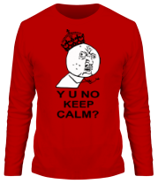Мужская футболка длинный рукав Y u no keep calm? фото