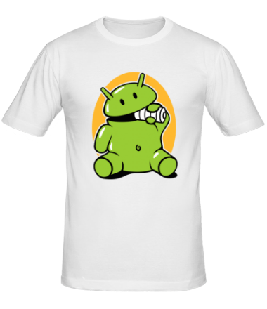 Мужская футболка Андроид с батарейкой