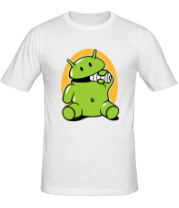Мужская футболка Андроид с батарейкой фото