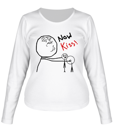 Женская футболка длинный рукав Теперь поцелуйтесь