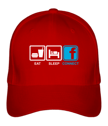 Бейсболка Eat, sleep, facebook