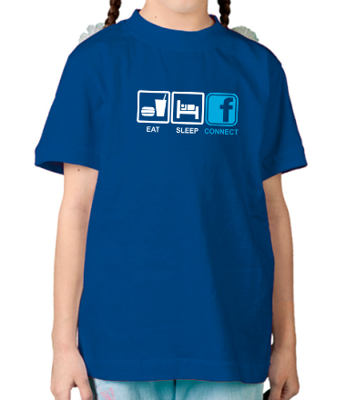 Детская футболка Eat, sleep, facebook