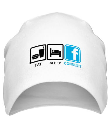 Шапка Eat, sleep, facebook