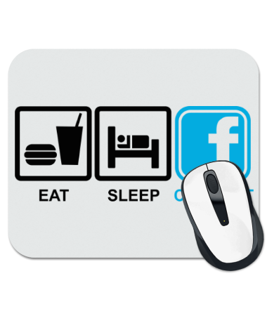 Коврик для мыши Eat, sleep, facebook