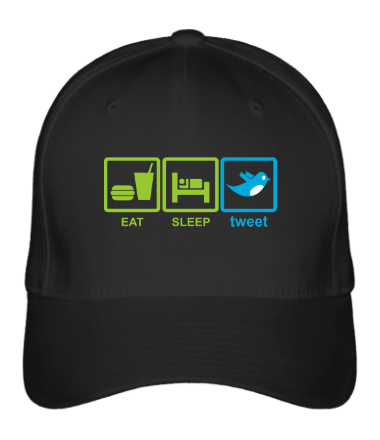 Бейсболка Eat, sleep, tweet