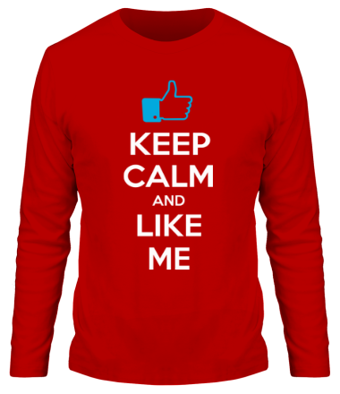 Мужская футболка длинный рукав Keep calm and like me