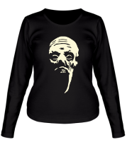 Женская футболка длинный рукав Лицо зомби фото