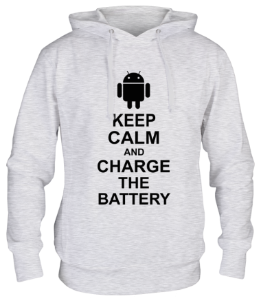 Толстовка худи Keep calm and charge the battery (android)