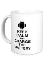 Кружка Keep calm and charge the battery (android) фото