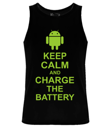 Мужская майка Keep calm and charge the battery (android)