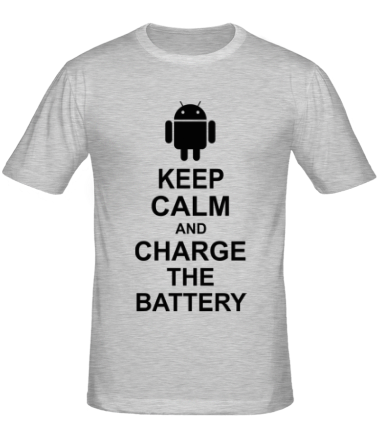 Мужская футболка Keep calm and charge the battery (android)