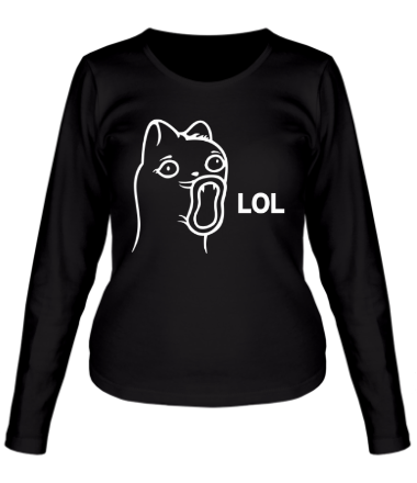 Женская футболка длинный рукав Lol-кот