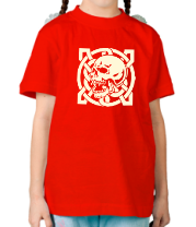 Детская футболка Череп с кельтским узором (свет) фото