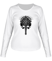Женская футболка длинный рукав Крест с черепами фото