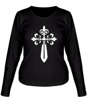 Женская футболка длинный рукав Узорный крест фото