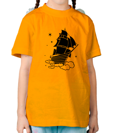 Детская футболка Корабль в небе