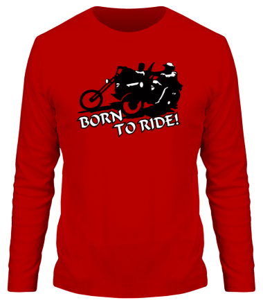 Мужская футболка длинный рукав Born to ride (байкеры)