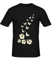 Мужская футболка Бабочки и цветы (свет)