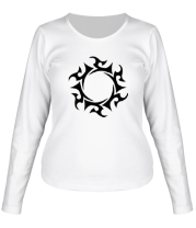 Женская футболка длинный рукав Солнце узор фото