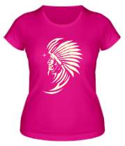 Женская футболка Индеец (свет) фото