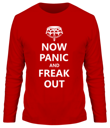 Мужская футболка длинный рукав Now panic and freak out