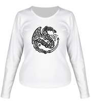 Женская футболка длинный рукав Кельтский дракон фото