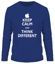 Мужская футболка длинный рукав Keep calm and think different фото