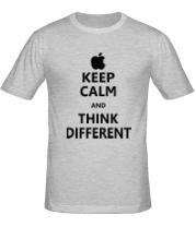 Мужская футболка Keep calm and think different фото