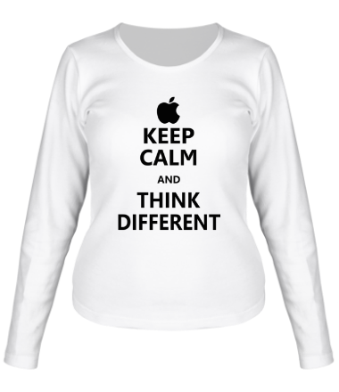 Женская футболка длинный рукав Keep calm and think different