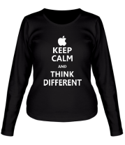 Женская футболка длинный рукав Keep calm and think different фото